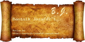 Bentsik Jozafát névjegykártya
